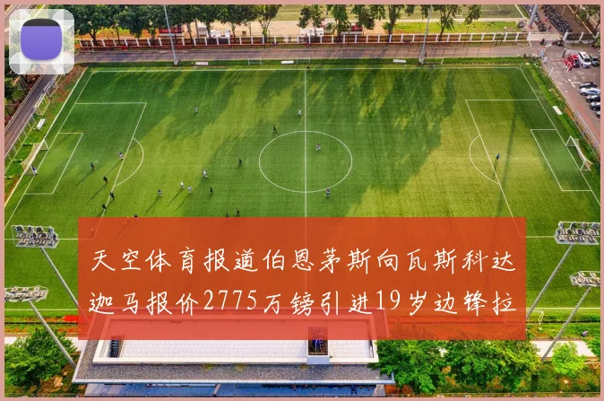 天空体育报道伯恩茅斯向瓦斯科达迦马报价2775万镑引进19岁边锋拉扬